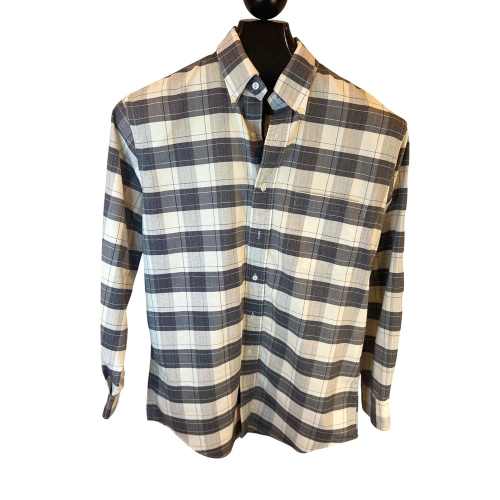 Woodward‎ Mens Plaid Button Down Shirt Regular Fit Single Needle Tailoring